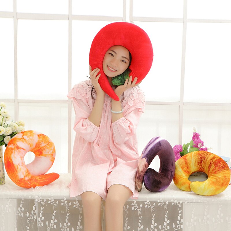 40 CENTIMETRI Creativo peluche Pelati Gamberetti Pepe Melanzana brioche animali di peluche giocattoli di peluche U cuscino del collo gamberetti cuscino giocattoli per bambini