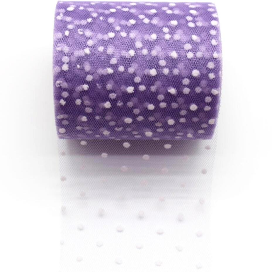 20 yards / volumen 3 '' 7.5 cm hvide prikker håndlavet materiale hovedbeklædning dekoration tutu nederdel tyl rulle 75mm bånd: 11