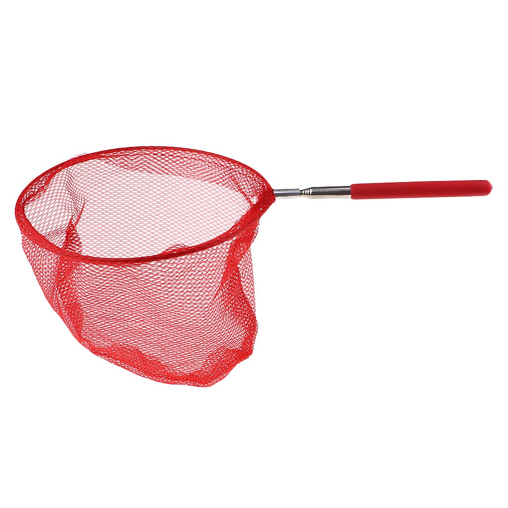 Extendable Fishing Net Telescopic Pond Sea Butterfly Insect Bug Landing Kids Toy Garden Landing Dragonfly Holding Net: Red