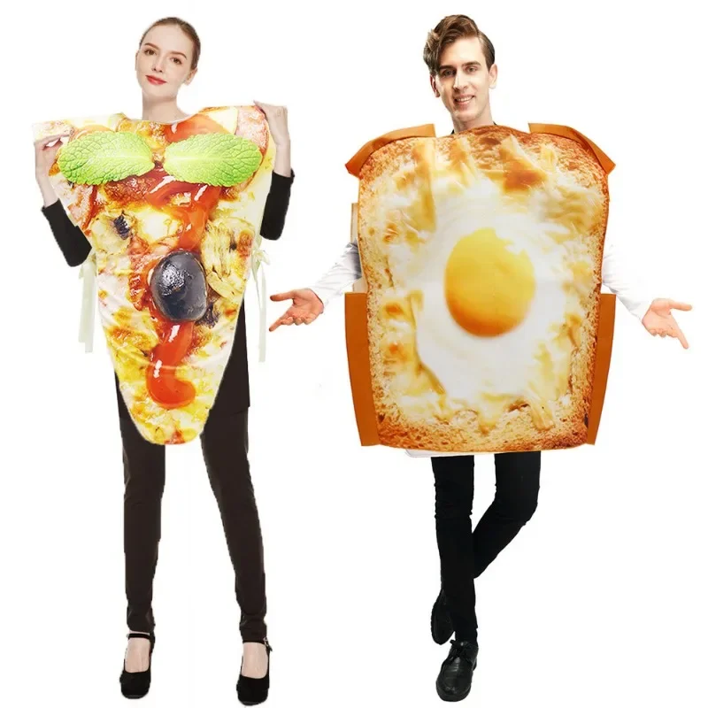 Pizza Kostüm Essen Karneval Italienische Pizza Toast Cosplay Oberbekleidung Schwamm Outfit Festival Parade Party Unisex Fancy Dress Up