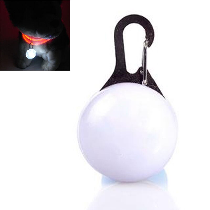 Nuit sécurité lampe de poche LED animal de compagnie pendentif lumineux lueur dans le noir lumineux animaux fournitures accessoires chat chien collier conduit des lumières: White