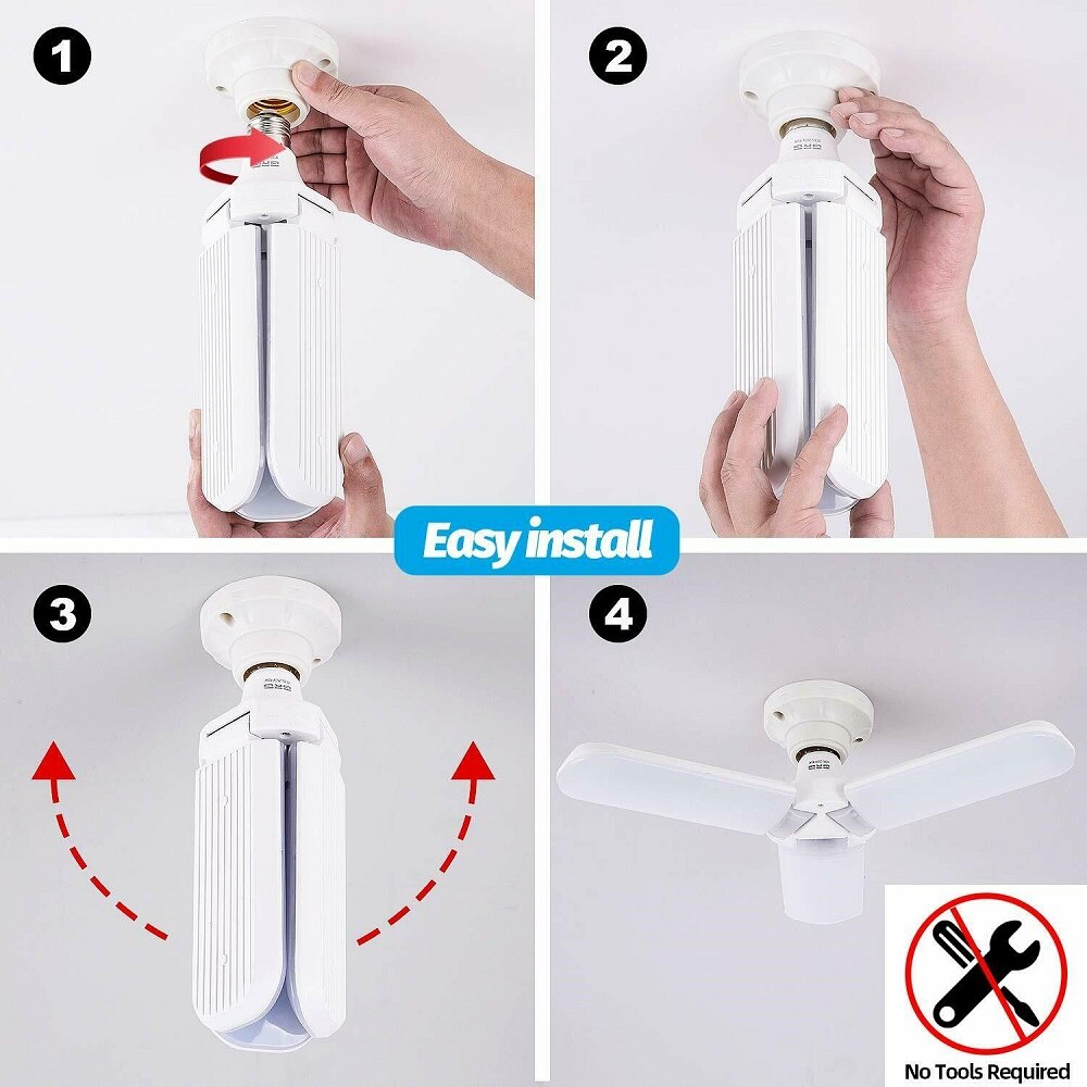 150W LED Fan Garage Lights E27 Bulb 6500K 20000LM 85-265V 2835 Led High Bay Lamp Super Bright Industrial Lighting for workshop