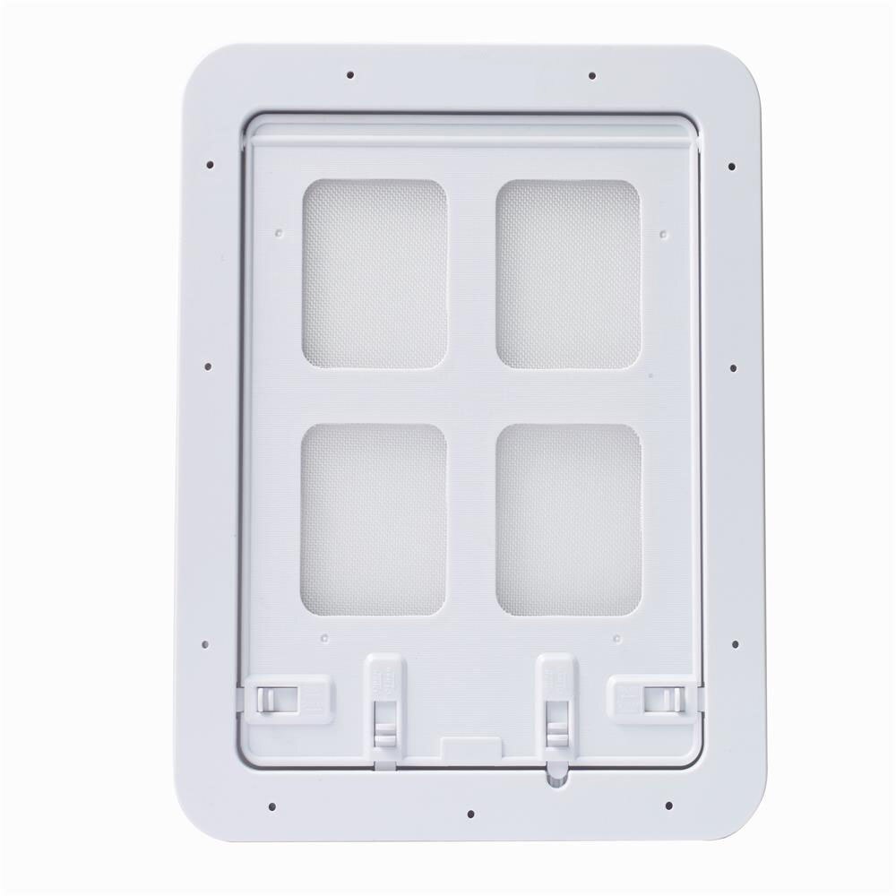 Pet Screen Door Sliding Safety Dogs Cats Door with Magnetic Flap Auto for Exterior Doors Lockable Pet Gate: White / 37cm X 43cm