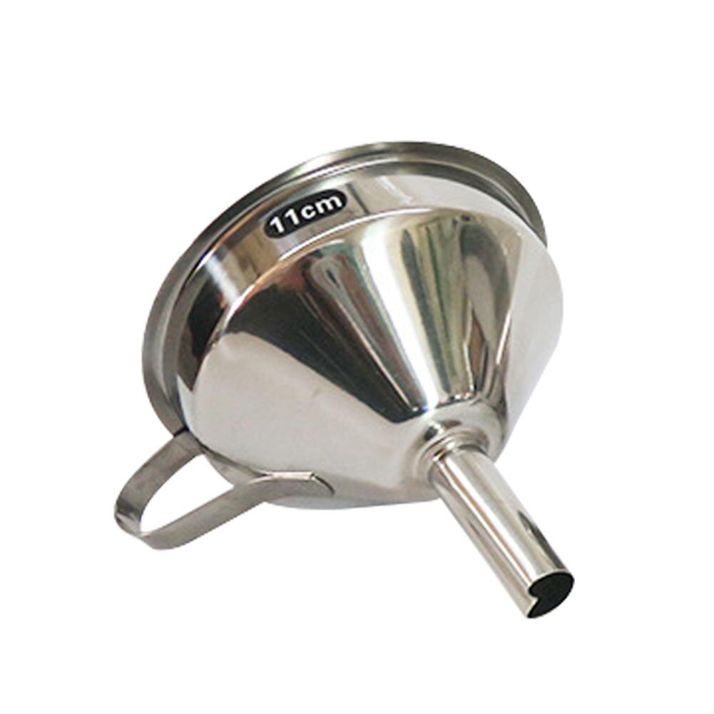 11/13/15cm Funnel Stainless Steel Funnel Kitchen Oil Liquid Filter Wide Mouth Metal Drinking Flask Bottles Tools Utensils: S
