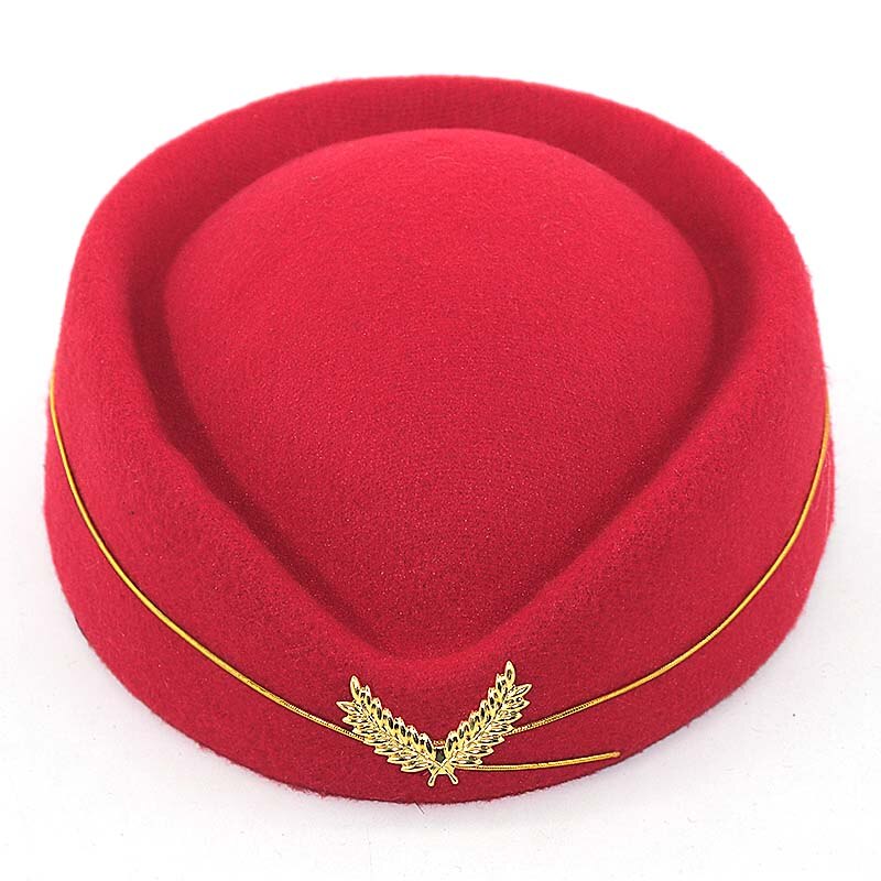 Efterår forår stewardesse uld baret kasket hat damebetter alle matchede: Rød