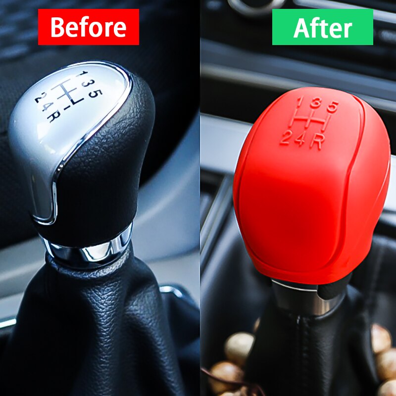 Pomo de palanca de cambios de silicona para coche, cubierta de perilla de freno de mano, funda protectora de piel, estilo de coche