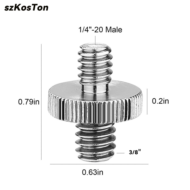 1/4 Inch tot 1/4 3/8 Inch Mannelijke Camera Schroef Mount Adapter Statief Schroef Adapter Binnendraad voor Camera Statief Monopod Ring Licht: witte kleur