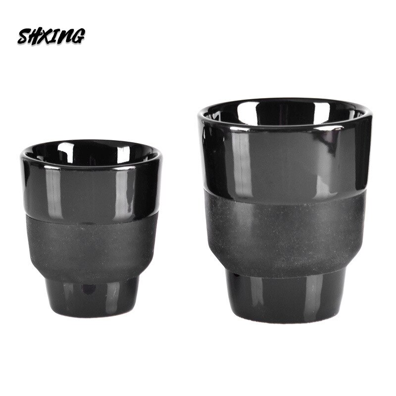 Classic Coffee Porcelain Espresso Cup Set Black Ceramic Coffee Cup milk jug Cappuccino Cup Italian Espresso Cup American Cup