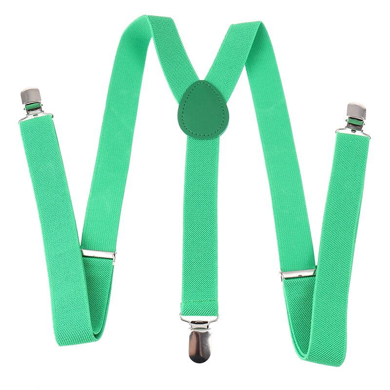 Justerbare elastiske seler til voksne unisex kvinder mænd y form elastiske clip-on seler bukser seler: Grøn