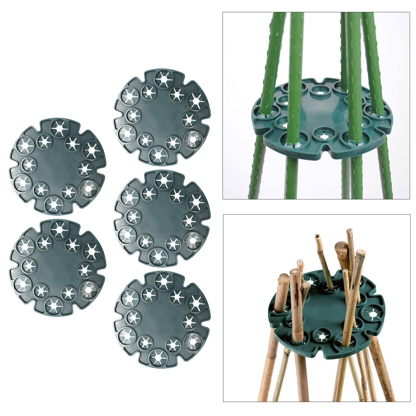 25# 1/2/5pcs Bamboo Cane Holder Garden Decoration Outdoor Climbing Plant Support Peas Beans Fixed Frame Durable Jardin Supports