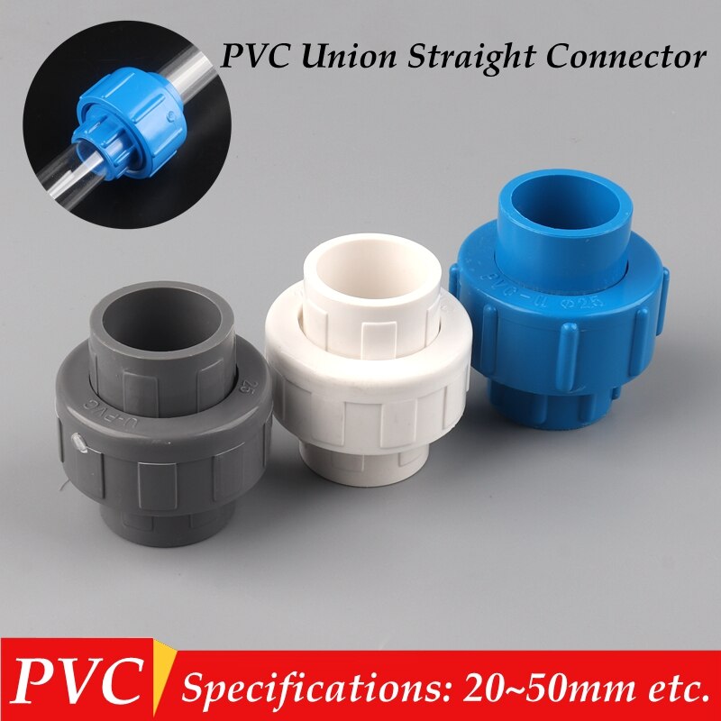 2Pcs PVC Rohr Stecker 20 25 32 40mm Union Anschlüsse Aquarium Tank Wasser Rohr Gleich Armaturen Bewässerung Garten wasser Anschluss