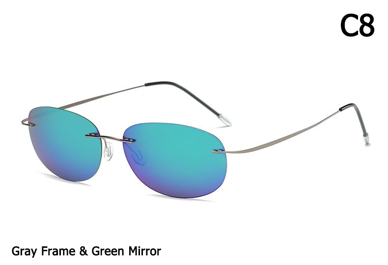 JackJad Männer Fahren Ultraleichte Titan Polarisierte Sonnenbrille Randlose Oval Rahmen Sonnenbrille Oculos De Sol: 8