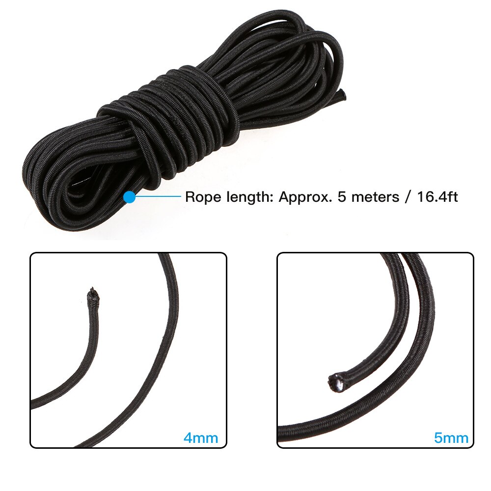 Nylon bungee däck öglor knyta ner dyna ögon skruvar kit med 5 meter 5mm elastiskt bungee lina rep för båt kajak däck rigg kit