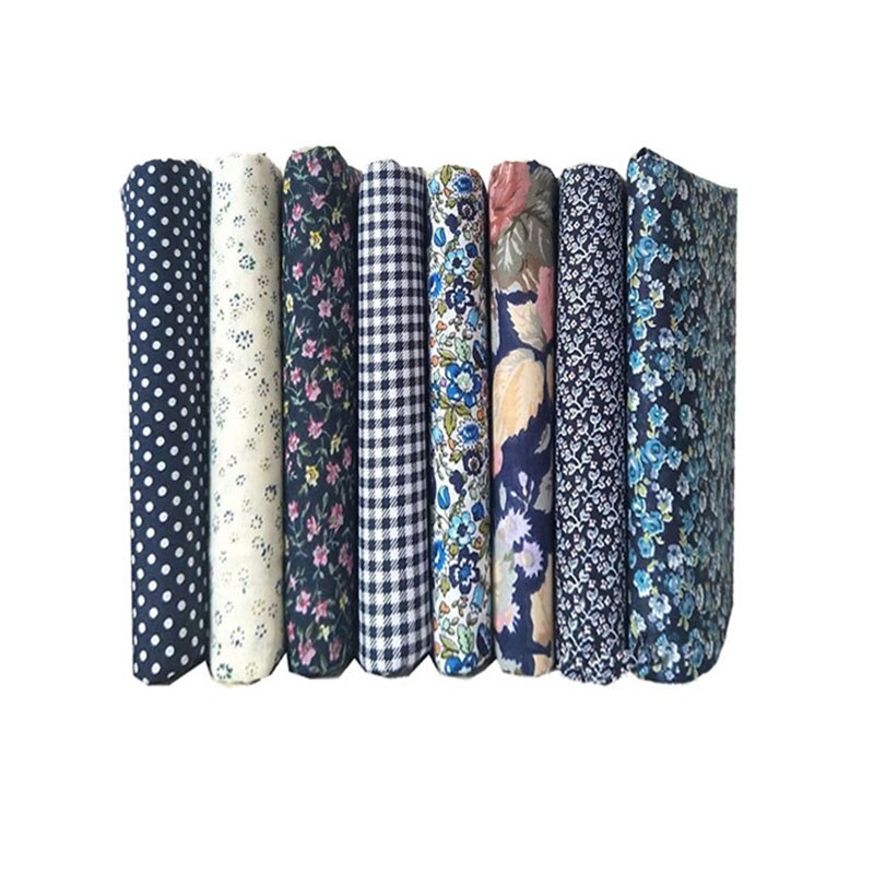 Telas estampadas de algodón de 25x25cm, telas cuadradas para Patchwork, costura de retazos, tela de costura artesanal, 8 Uds.: 008 FA190017