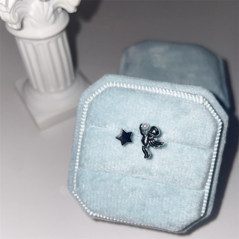 Engelstjerne hestesko ring 316l rustfritt stål ørebein spiker  y2k delikate vanntette øredobber for kvinner tilbehør