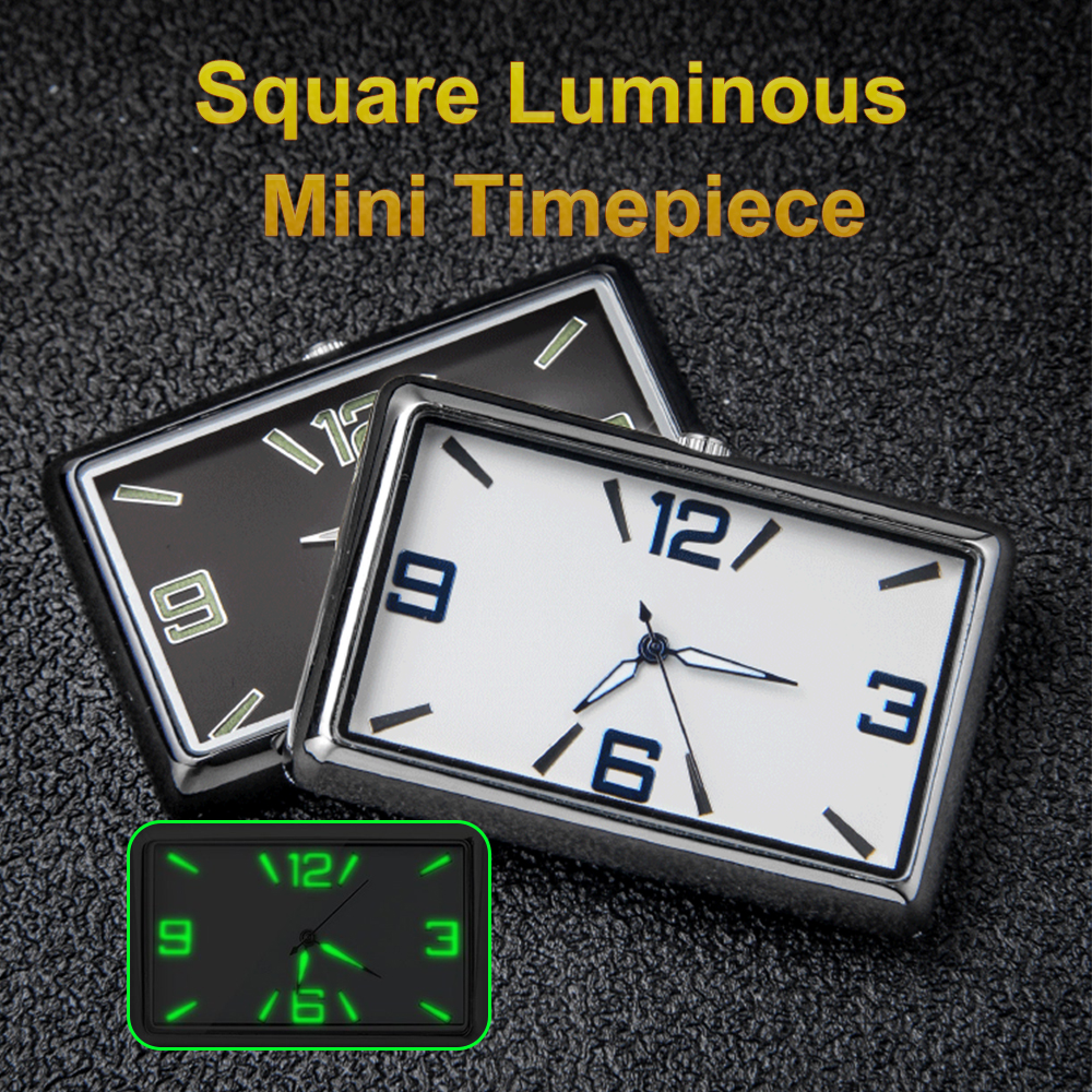 Auto Vierkant Horloge Autoklok Interieur Decoratie Zelfklevende Elektronische Vent Clip Horloge Auto Quartz Klok