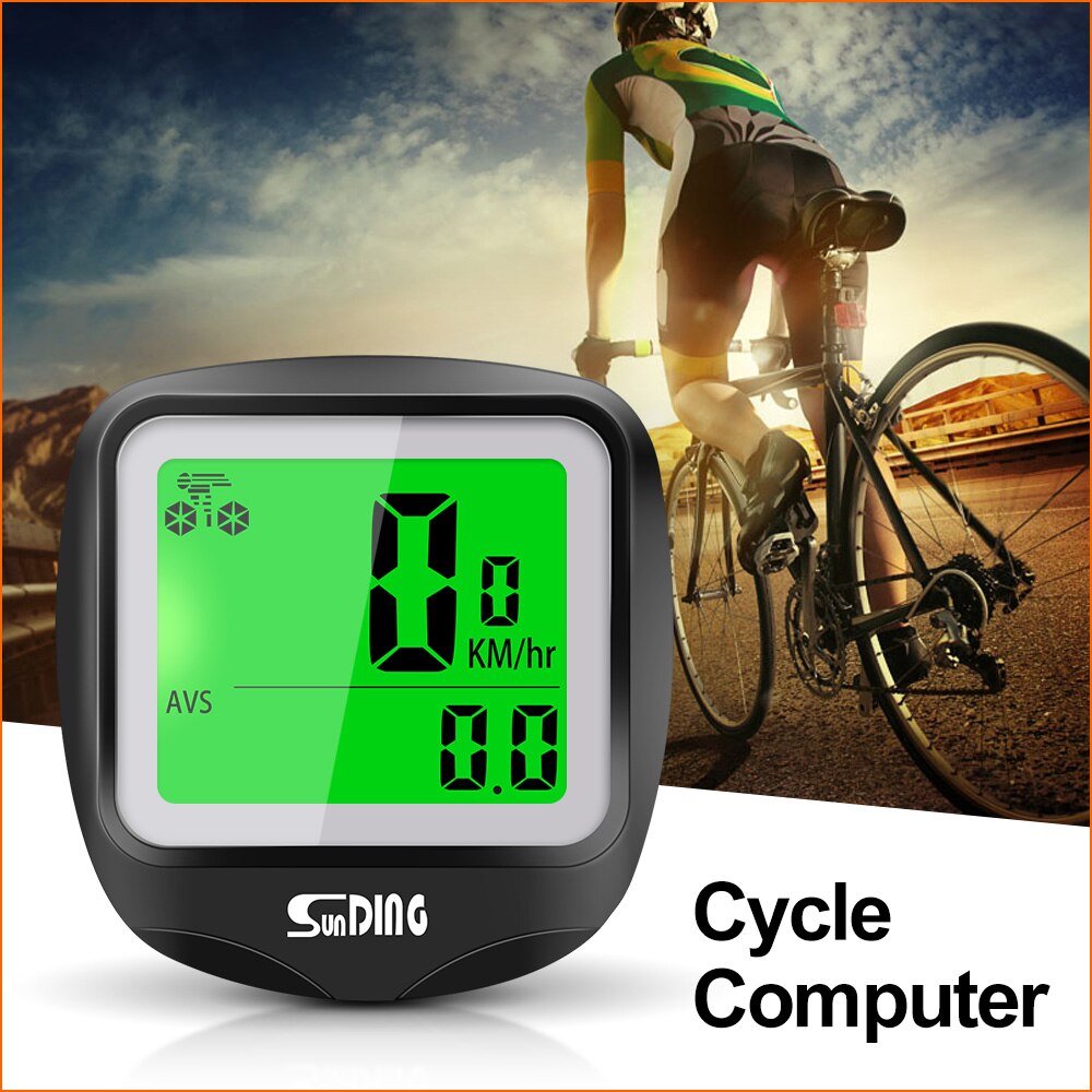Sunding Bicycle Computer Bike Speedometer Wireless Cycle Stopwatch Computers Cycling Odometer LCD Backlight Digital SD-568