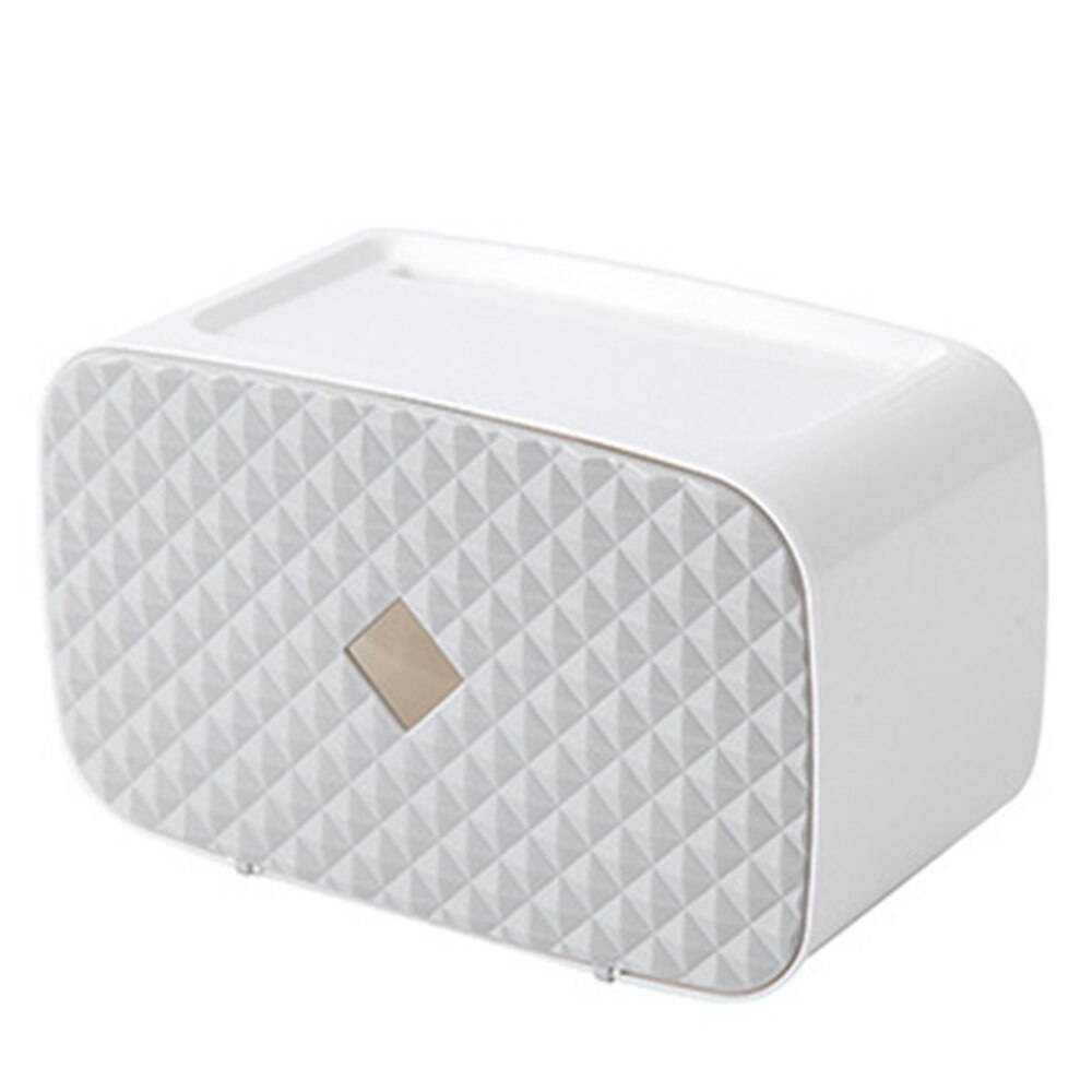 Bathroom Toilet Paper Holder Plastic Double Paper Tissue Box Wall Mounted Paper Shelf Storage Box Toilet Tissue Dispenser: Gray S