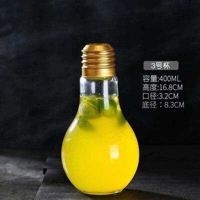 Verre à cocktail en forme d'ampoule, verre à vin, lait, thé, tasse sans plomb: 400ml