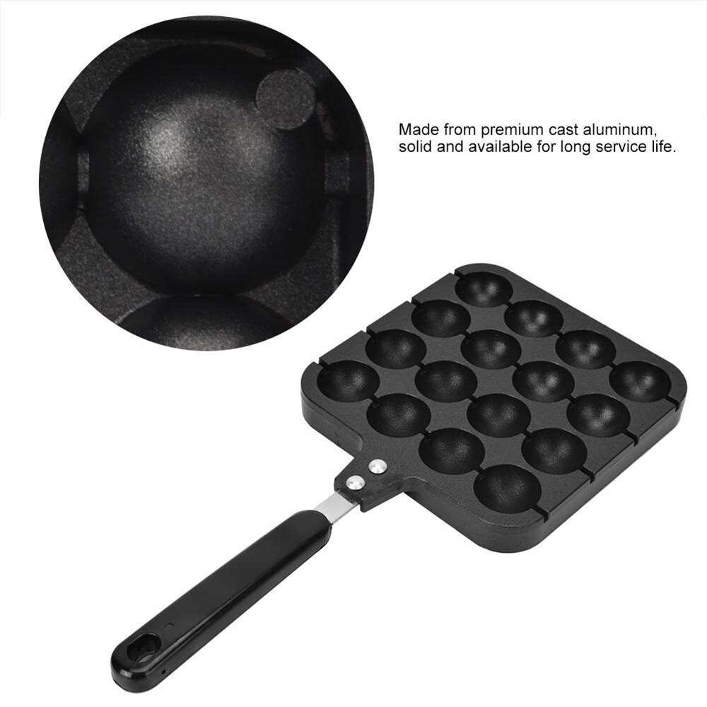 16 Holes Aluminum Alloy Non-Stick Takoyaki Pan Plate Takoyaki Maker Octopus Small Balls Baking Pan Home Cooking Baking Tool