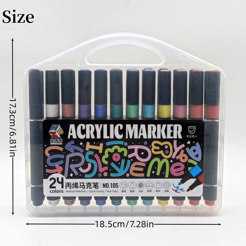 Marqueur acrylique 12 couleurs/18 couleurs/24 couleurs/36 couleurs/48 couleurs, fournitures d'art, stylos aquarelle peints à la main