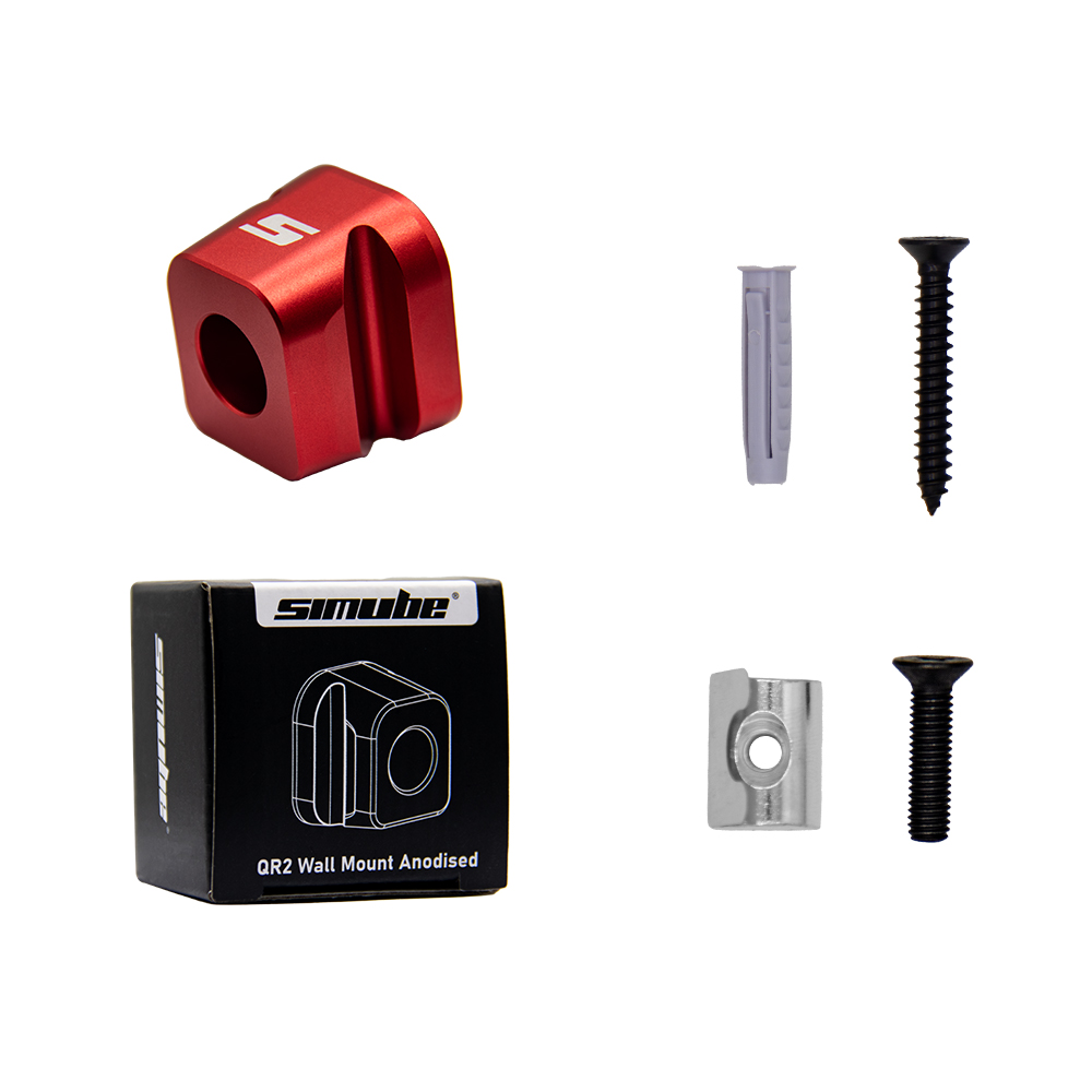 Simube  qr2- wiel muurbeugel, profielbeugel voor  qr2 ,  aluminium, cnc-gefreesd, geanodiseerd: Rood