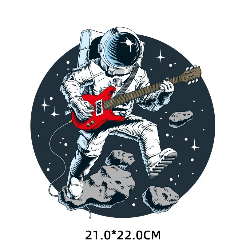 Rock Ruimte Astronaut Patches Voor Kleding Warmteoverdracht Thermische Stickers Wasbare T-shirts Iron On Transfer Voor Kleding Parches