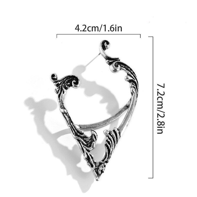 Pendiente de orejas de elfo sin agujero en la oreja para mujer, pendiente de Clip hueco Retro para mujer, joyería de Halloween de estilo étnico de , 1 pieza