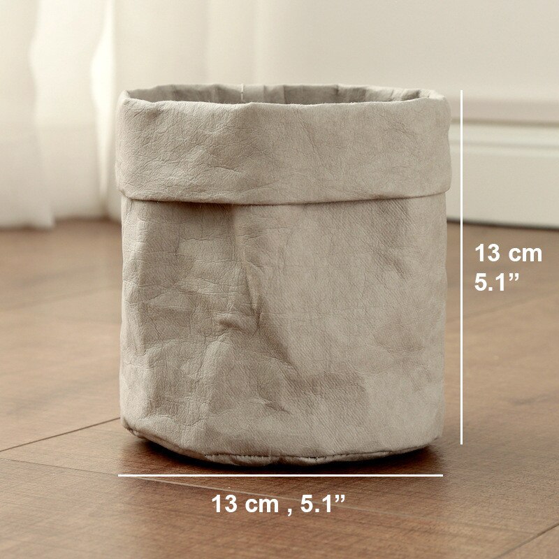 Maceta de flores de papel Kraft VOGVIGO, impermeable, ecológica, reutilizable, maceta para plantas, bolsa de almacenamiento multifunción para escritorio para el hogar: Gray M