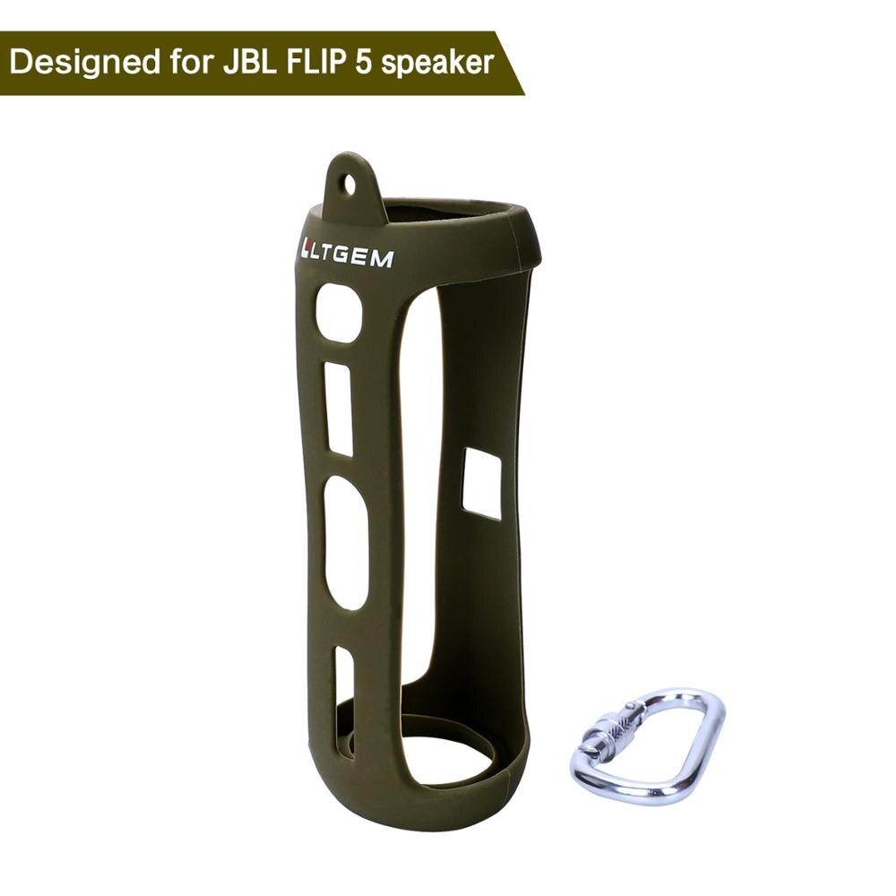 Ltgem Siliconen Case Voor Jbl Flip 5 Waterdichte Draagbare Bluetooth Speaker: army green