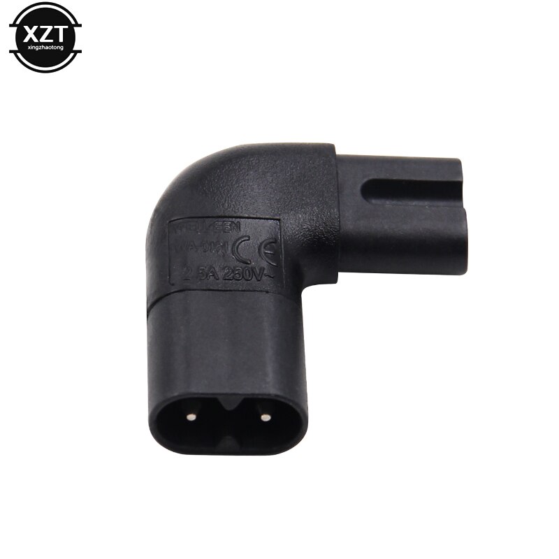 8 IEC 320 IEC320 iec C7 to C8 Adapter 90 Degree Left/Right Angle AC Power Adapter Male to Female Converter Extension Connector