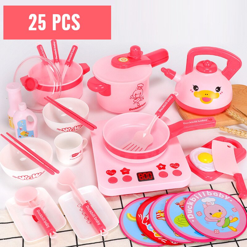 50 PCS Kinderen Mini Keuken Speelgoed Kookgerei Pot Pan Kids Pretend Koken Spelen Speelgoed Simulatie Keukengerei Speelgoed Kinderen: Light Green