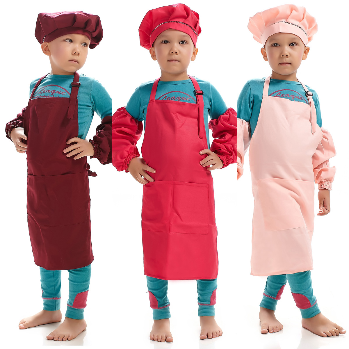 Kinderen Multicolor Koken Kleding Chef Uniform voor Kinderen Keuken Cosplay Halloween Party Kostuum Jongens Meisjes Schort Hoed Manchet