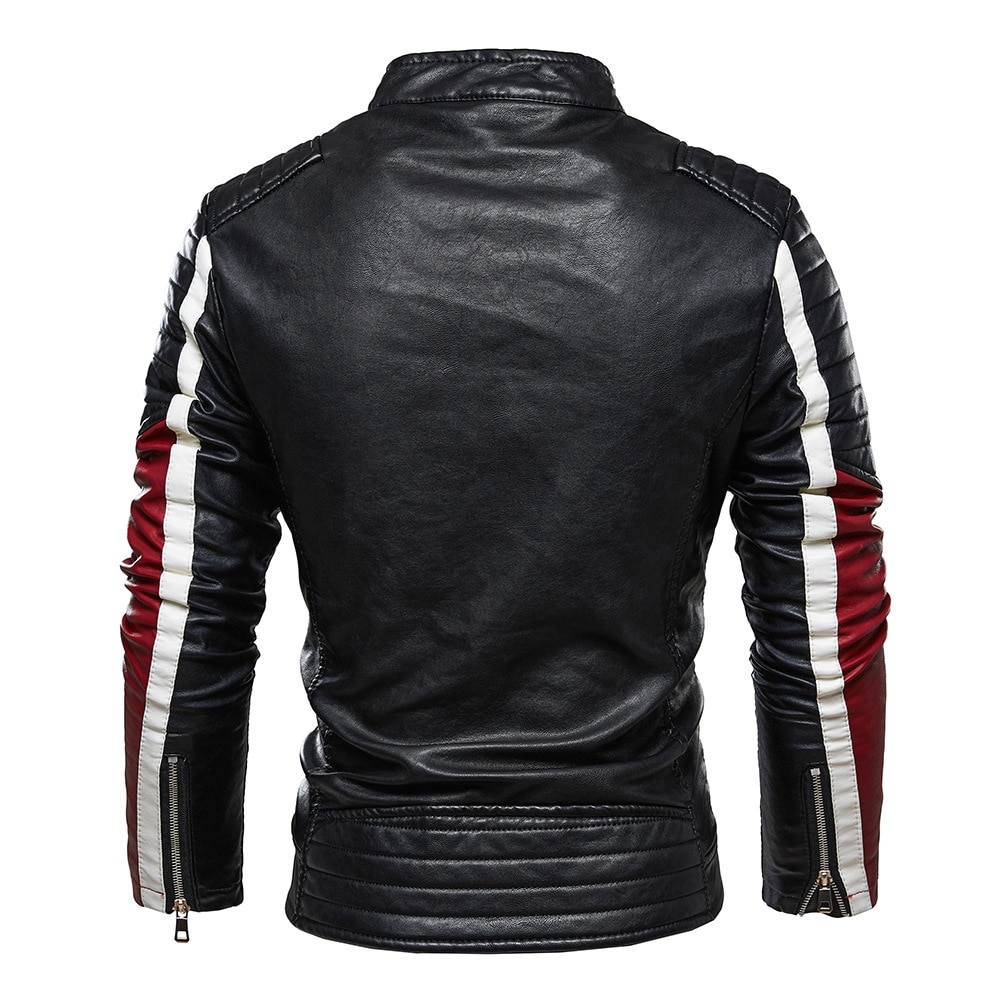Mænd gul læder jakke patchwork biker jakke mænd afslappet lynlås frakke mænd motorcykel jakke slim fit pelsforet outwear frakke
