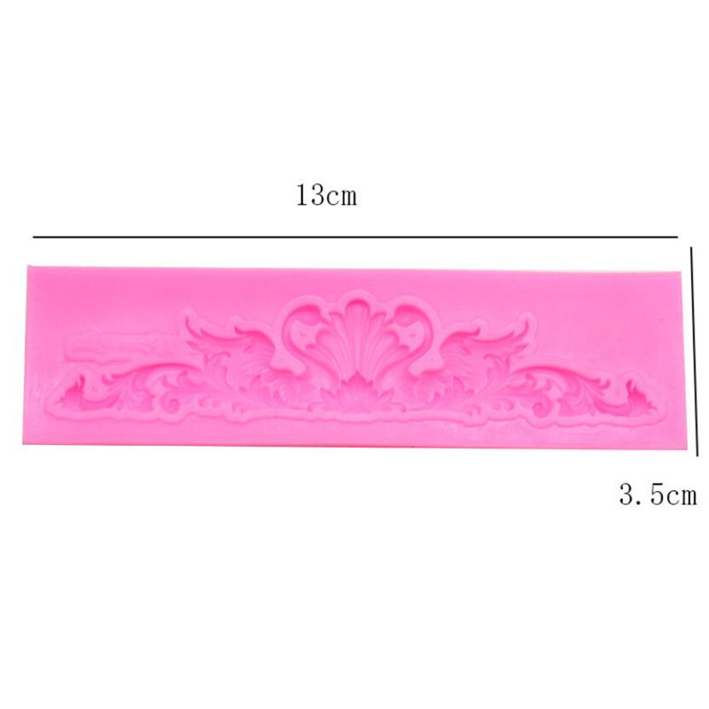 DIY Sugar Craft Cake Vintage Relief Border Silicone Mold Fondant Molds Cake Decorating Tools Gum Paste Mould: army green