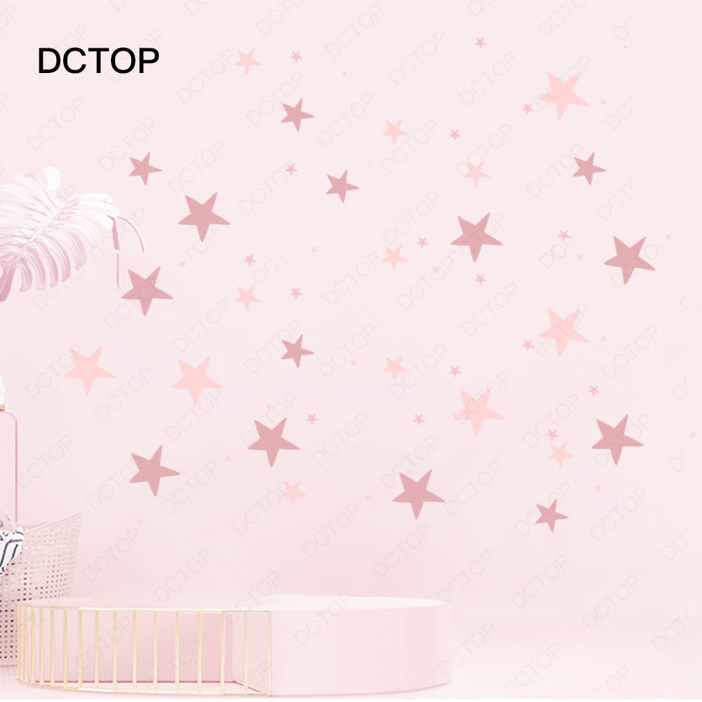 Estrellas de colores Polka Dots vinilo pegatina habitación decoración murales de arte papel tapiz impermeable extraíble hogar para pared guardería bebé DCTOP