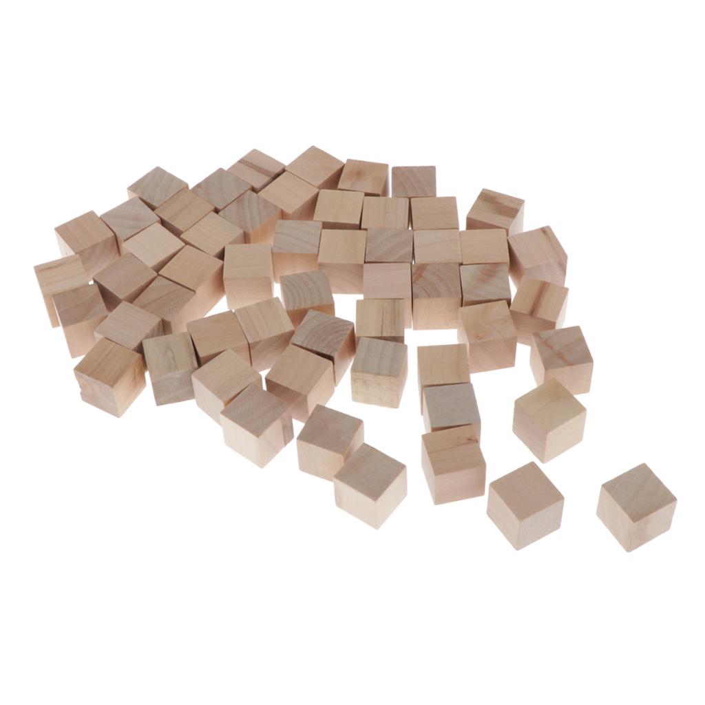 2Cm Houten Kubussen 50Pcs Onvoltooide Vierkante Houten Blokken Voor Kinderen Wiskunde Onderwijs Ambachten & Diy Projecten