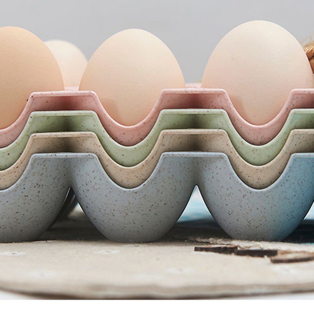 15/24 Grid Wheat Straw Egg Storage Box Refrigerator Stackable Egg Container Egg Dispenser Capacity Kitchen Storage Supplies