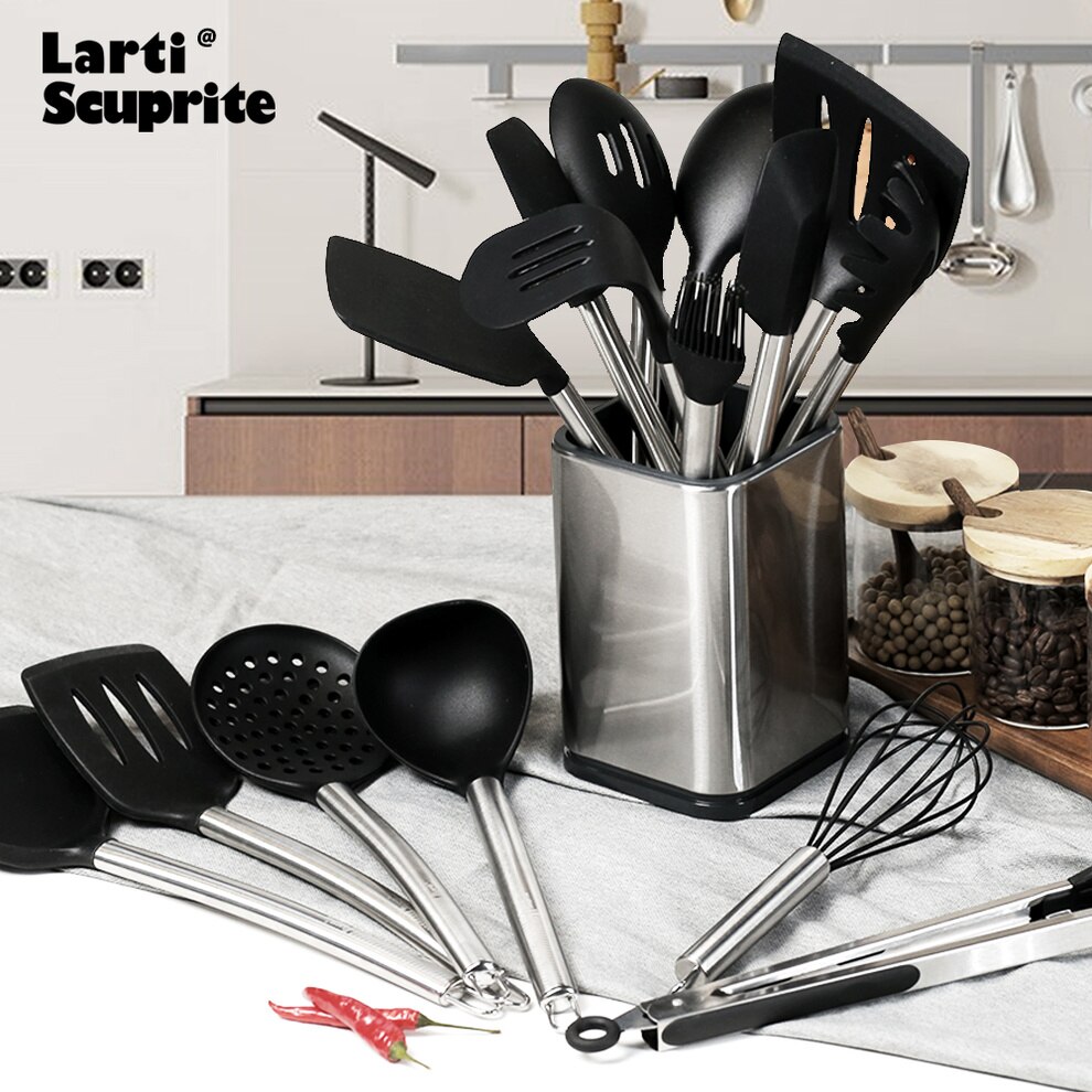 Silikon Küche Utensil einstellen nicht Stock geschirr Spatel Schaufel Löffel Dreher Kochen Werkzeug Wärme Beständig Cookwear Zubehör