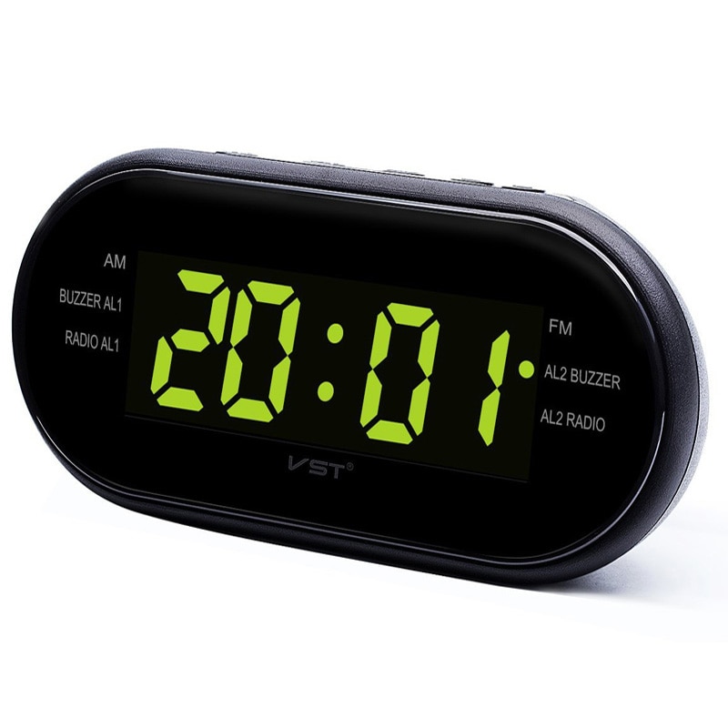 Sleep & Snooze Function Outlet Powered Big Digit Display for Bedroom LED Digital Alarm Clock AM/FM Radio with Dual Alarms