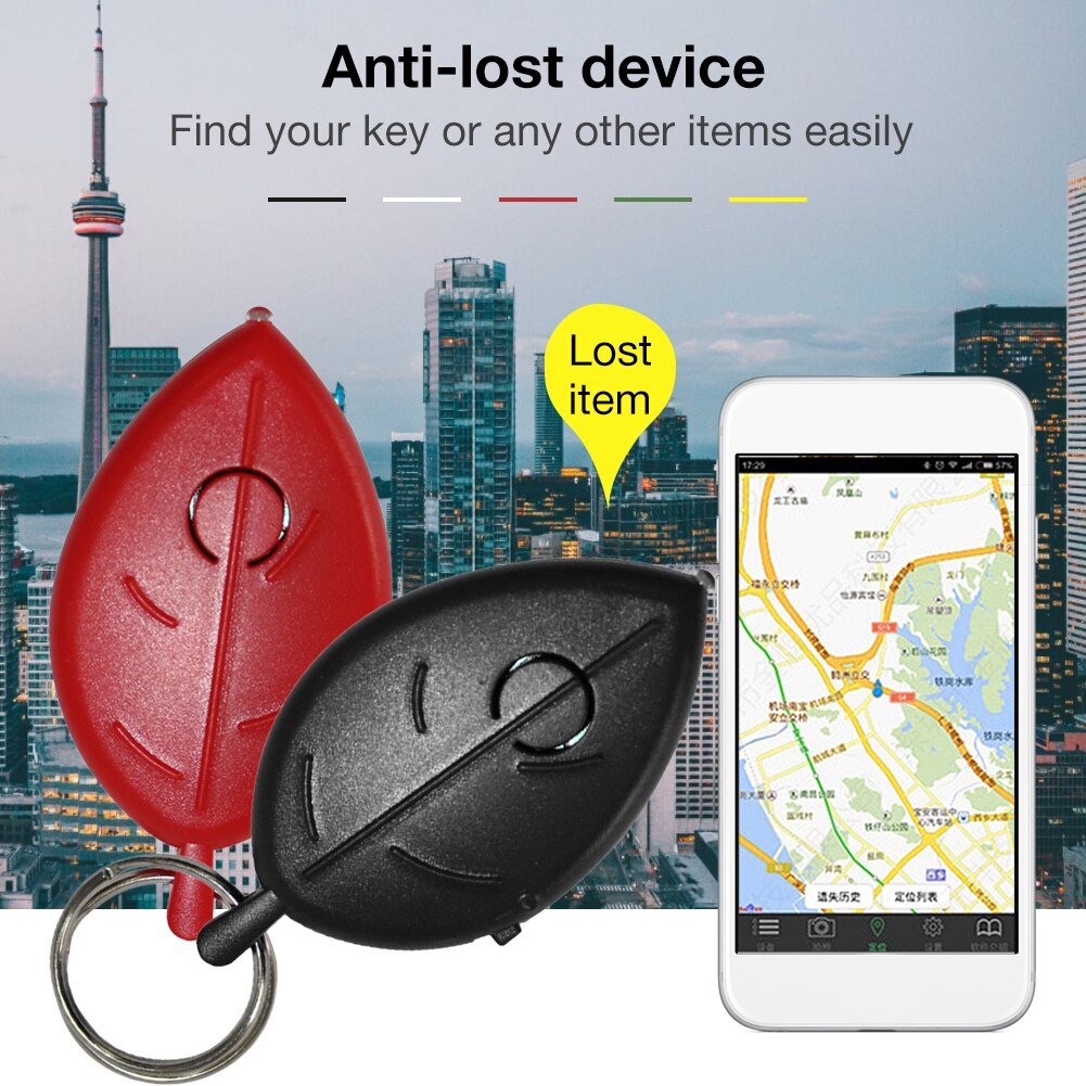 Key Ring Voice Control Anti-lost Device Leaf Whistle Key Finder Flashing Beeping Remote Kids Bag Wallet Electronic Accessories