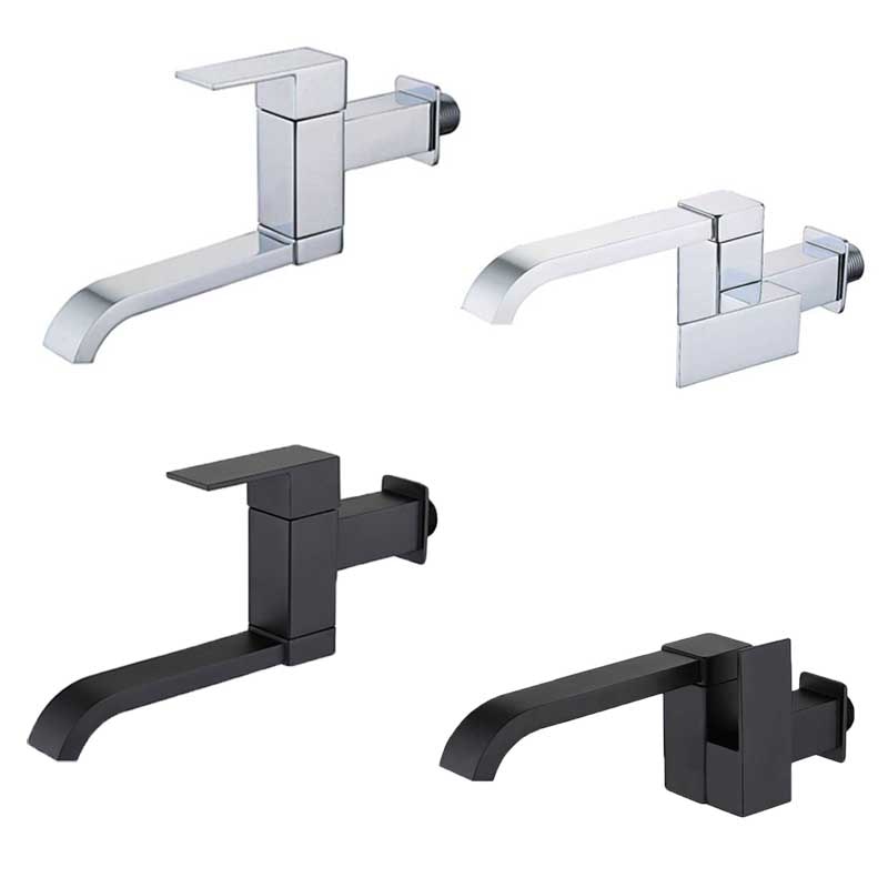 Waterval Wastafel Kraan Mop Zwembad Tap Matte Black Vierkante Badkamer Mop Kraan Outdoor Kraan Voor Garden Wall Mounted Koud Water tap