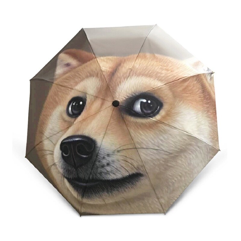 Somoyed Dog Pattern Print Automatic Foldable Umbrella