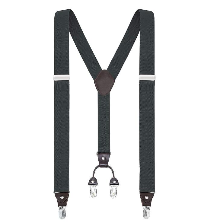 Style 3.5cm y-form 4 klips seler herre seler suspensorio masculino til mand eller kvinde: Mørkegrå