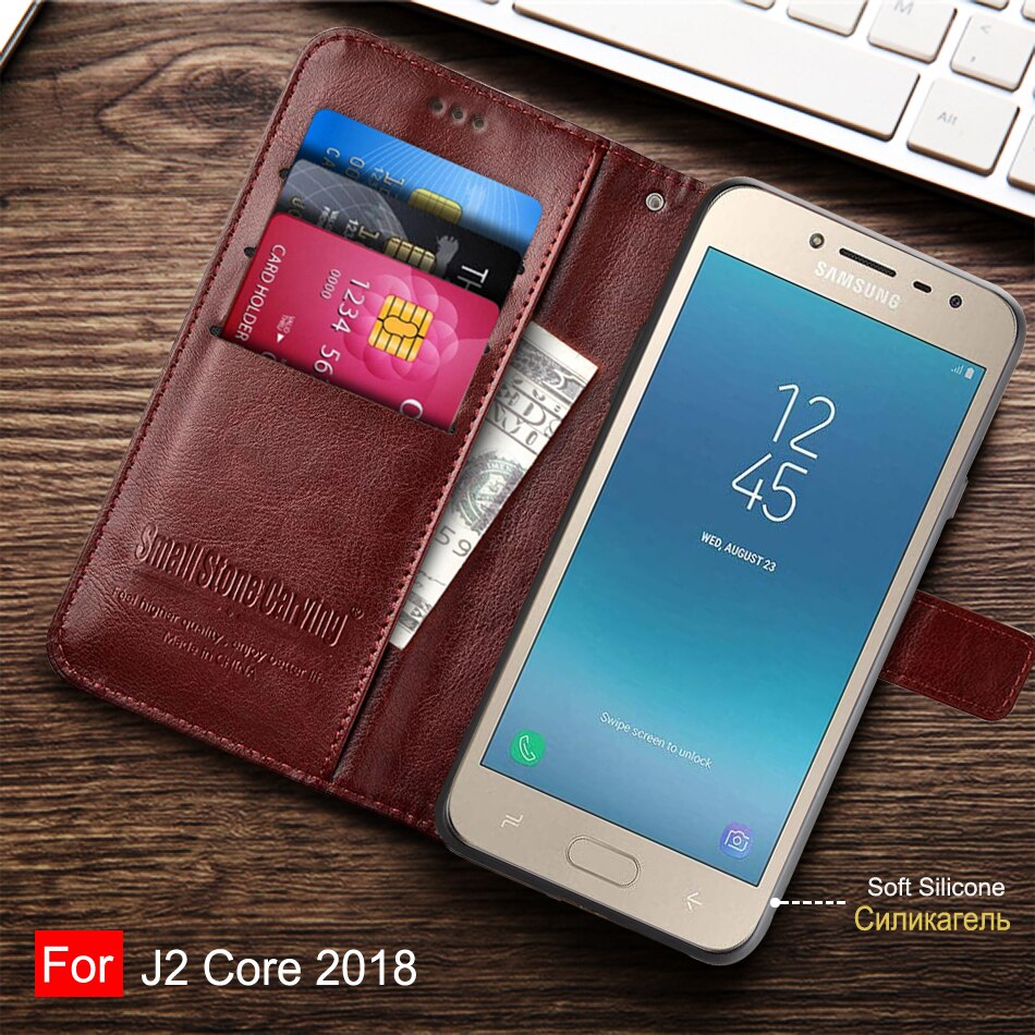 Caso di cuoio di vibrazione Per Samsung Galaxy J2 Core Cassa di libro Magnetico di caso per la Galassia J2 Core 2018 J 2 SM-J260F j260F J260 copertura Coque