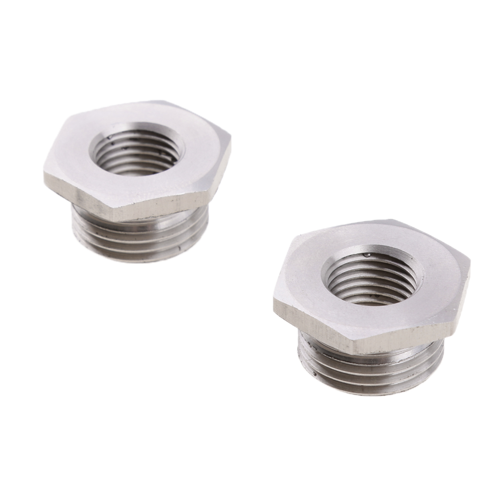 2 Pieces O2 Sensor Bung Fitting Plug Adapter 18mm To 12mm For