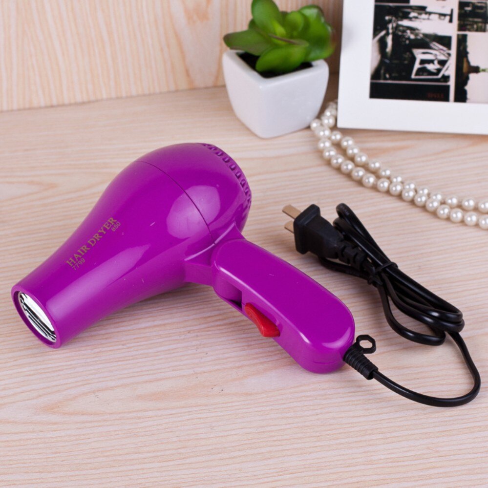 Mini Hair Dryer Collecting Nozzle 220V EU Plug Foldable Travel Household Electric Hair Blower