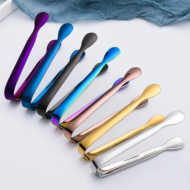 Stainless Steel Ice Tongs Gold Sugar Ice Cube Tongs Bread Food BBQ Clip Barbecue Clip Ice Clamp Tool Bar Kitchen Accessories