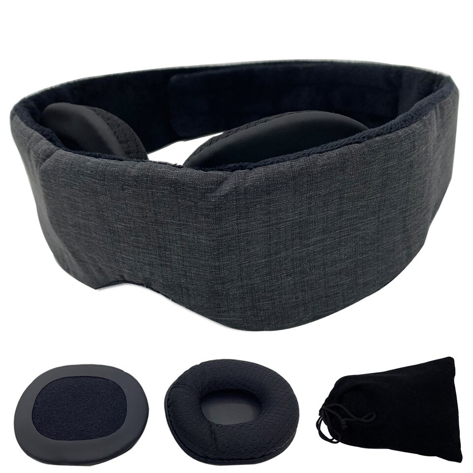 3d sovmask ögon bandage lock manta svart mjuk flanellett justerbar andningsbar ögonbindel huvudband ögonficka nattmask: Färg 1