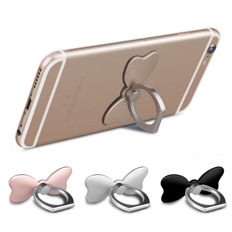 Universel téléphone porte-anneau anti-dérapant doigt porte-anneau mignon chat/fleur métal poignée Support téléphone Mobile Support en plastique pour tablette